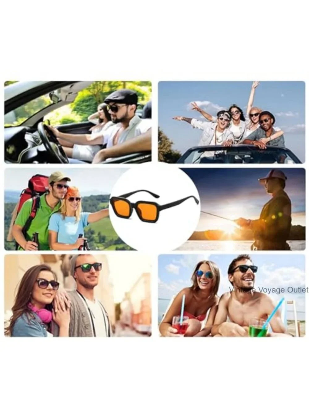 Retro Square Sunglasses UV400 Vintage 90s Hexagon Unisex